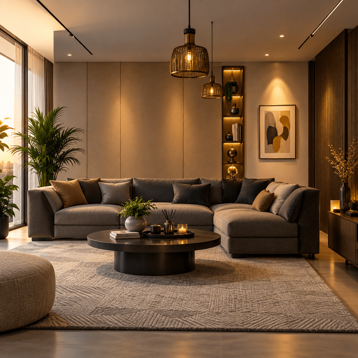 Warm living room interior